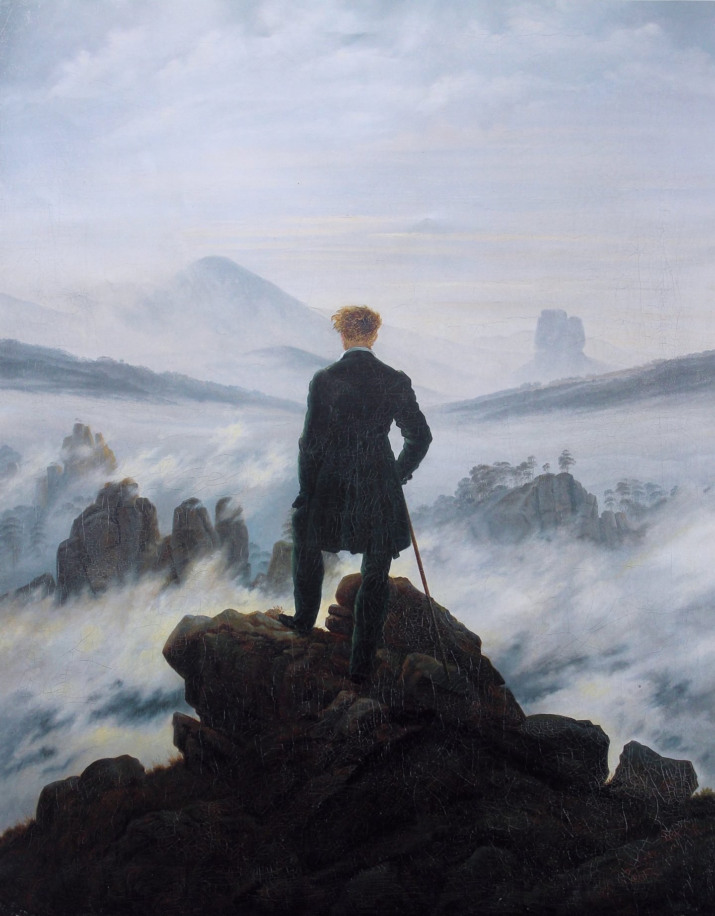 Caminante sobre el mar de nubes de Caspar David Friedrich - similitud con Frankenstein